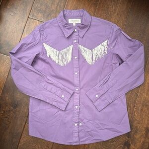 Girl’s Western Shyanne Shirt, Size Large, Purple